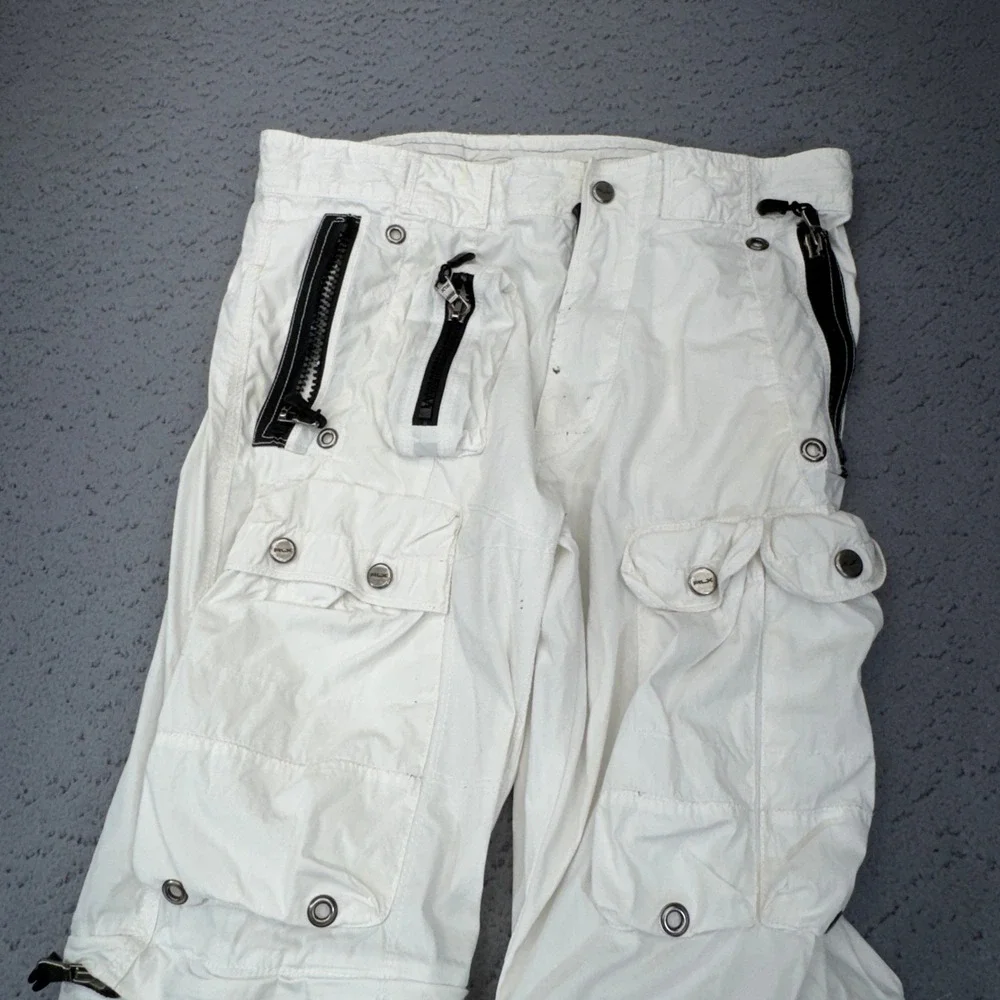 RLX Ralph Lauren Parachute Pants Womens 31R White‎ Convertible Cargo Y2K